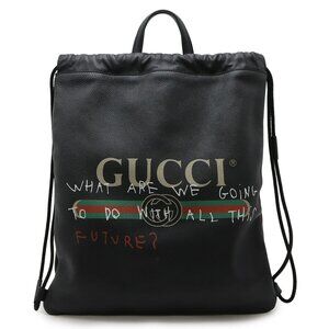 GUCCI Authentic Black Leather Backpack